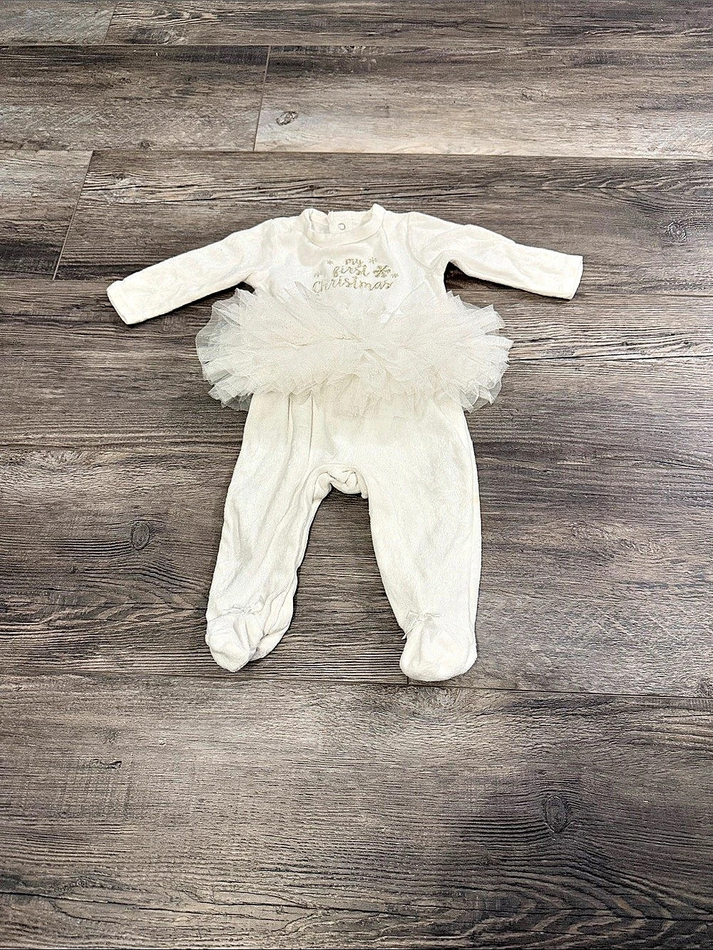 Baby Essentials My First Christmas Tutu Footed Sleeper Footie Baby 9M